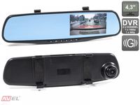 Зеркало заднего вида AVS0450DVR со встроенным монитором 4.3" и двухканальным видеорегистратором