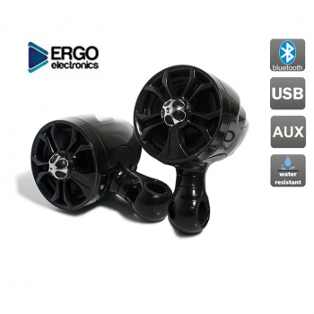 Мотоакустика Ergo ER600M (встроенный усилитель, 4” Hi-Fi динамики 2 шт. 2х100 Вт.) черный