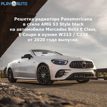 Решетка радиатора Mercedes Benz E Class, E Coupe (W213, C238) от 2020 г.в. Panamericana стиле AMG 53 black