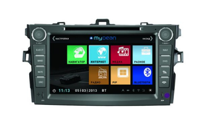 Штатное головное устройство MyDean 3063-A для автомобиля Toyota Corolla (2011-2013)